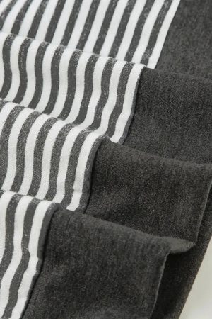 Quick Outfits, Modest Fashion Outfits Ideas Striped Neck Tie Top