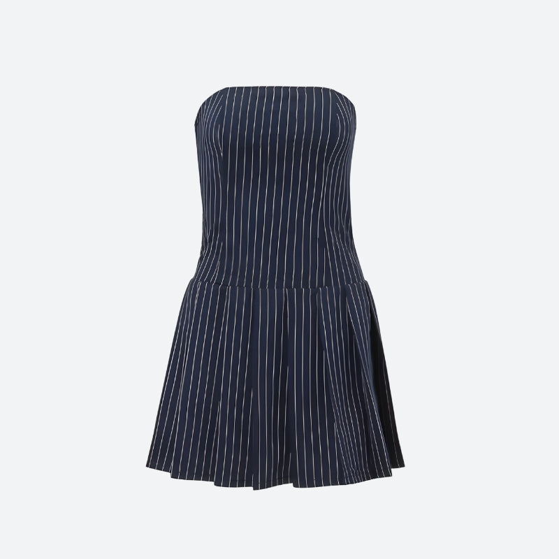 Quick Outfits, Modest Fashion Outfits Ideas Striped Strapless Mini Dress Quick Outfits, Modest Fashion Outfits Ideas Striped Strapless Mini Dress