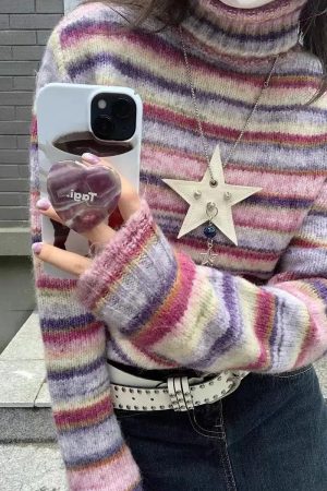 Quick Outfits, Modest Fashion Outfits Ideas Striped Turtleneck Sweater