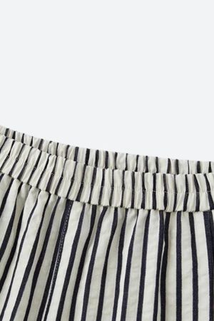 Quick Outfits, Modest Fashion Outfits Ideas Striped Wide Leg Pants