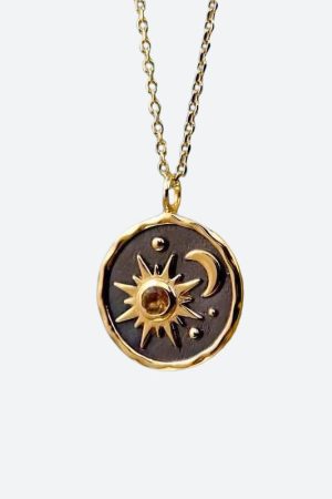 Quick Outfits, Modest Fashion Outfits Ideas Sun Moon Charm Necklace