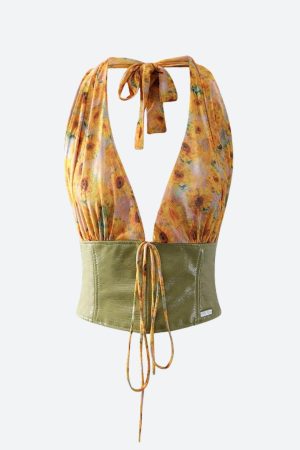 Quick Outfits, Modest Fashion Outfits Ideas Sunflower Halter Top