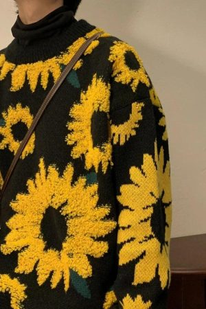 Quick Outfits, Modest Fashion Outfits Ideas Sunflower Knitted Sweater