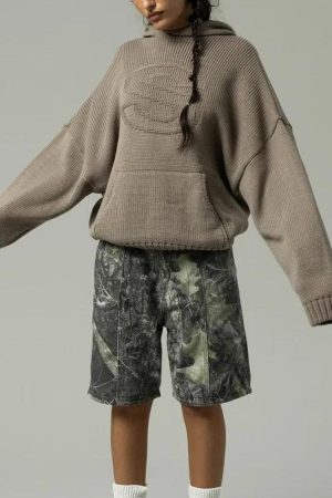 Quick Outfits, Modest Fashion Outfits Ideas Tall Embroidered Knitted Hoodie