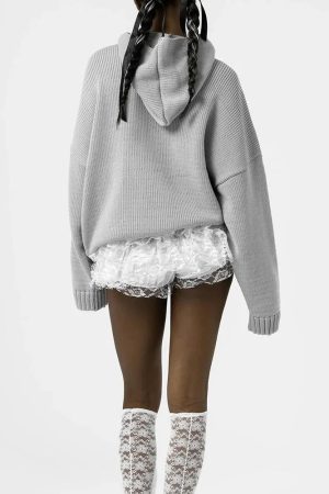 Quick Outfits, Modest Fashion Outfits Ideas Tall Embroidered Knitted Hoodie