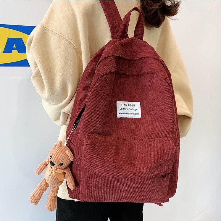 Quick Outfits, Modest Fashion Outfits Ideas Teddy Bear Corduroy School Backpack Quick Outfits, Modest Fashion Outfits Ideas Teddy Bear Corduroy School Backpack