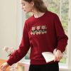 Quick Outfits, Modest Fashion Outfits Ideas Teddy Bears Embroidered Sweatshirt