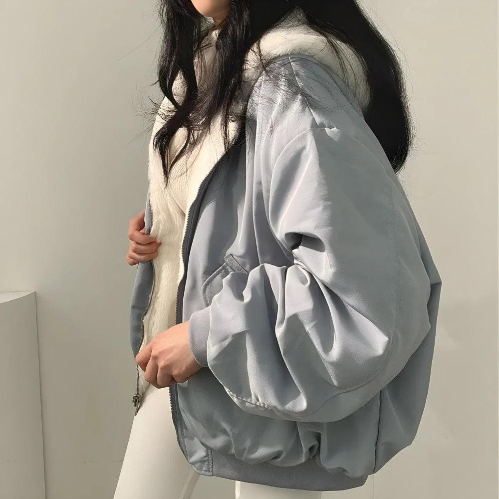 Quick Outfits, Modest Fashion Outfits Ideas Teddy Reversible Hooded Jacket Quick Outfits, Modest Fashion Outfits Ideas Teddy Reversible Hooded Jacket