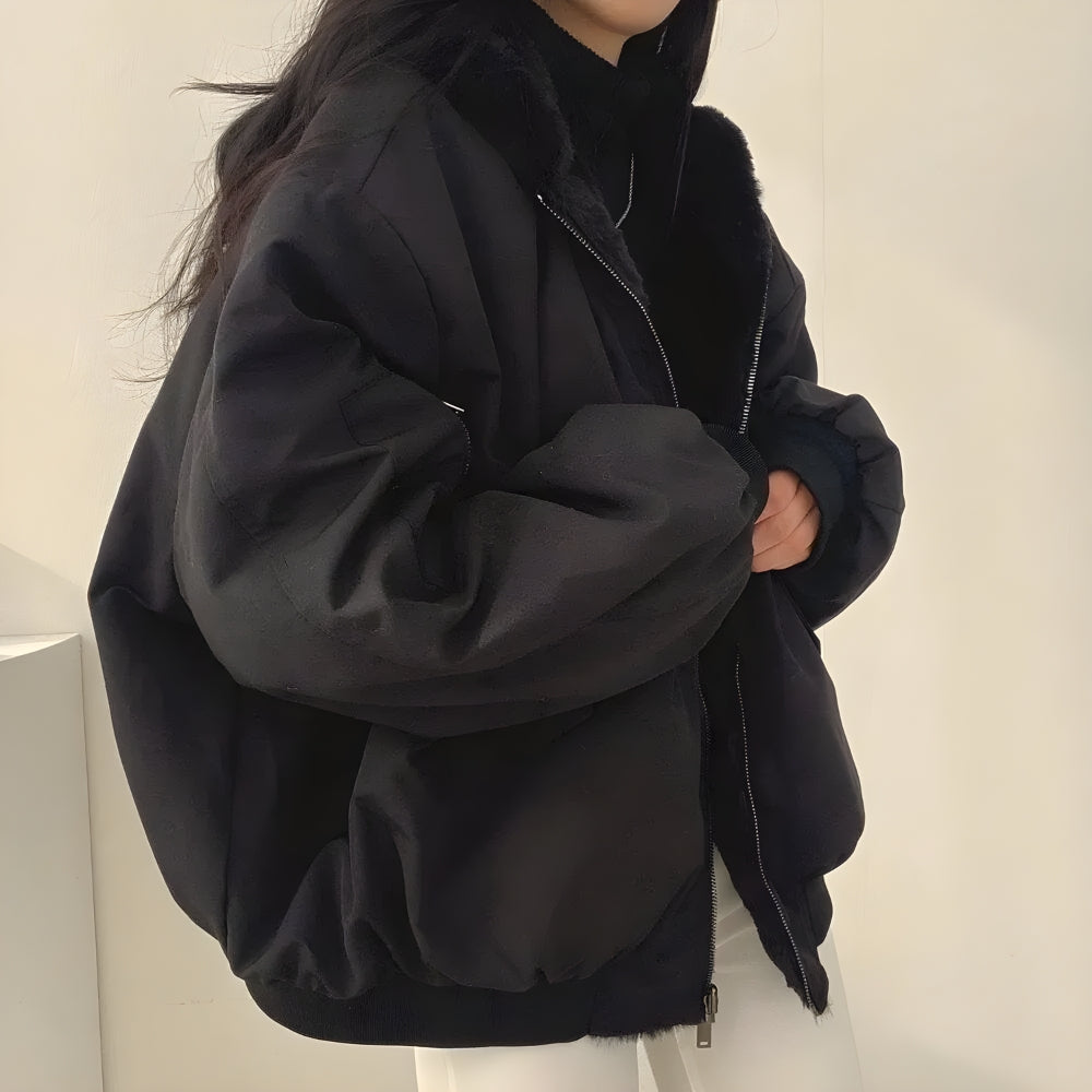 Quick Outfits, Modest Fashion Outfits Ideas Teddy Reversible Hooded Jacket Quick Outfits, Modest Fashion Outfits Ideas Teddy Reversible Hooded Jacket