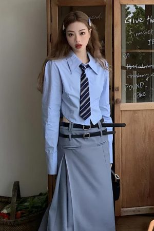 Quick Outfits, Modest Fashion Outfits Ideas Tie Crop Shirt