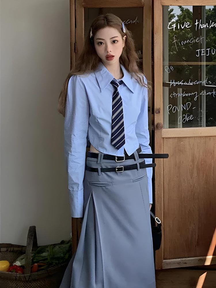 Quick Outfits, Modest Fashion Outfits Ideas Tie Crop Shirt Quick Outfits, Modest Fashion Outfits Ideas Tie Crop Shirt