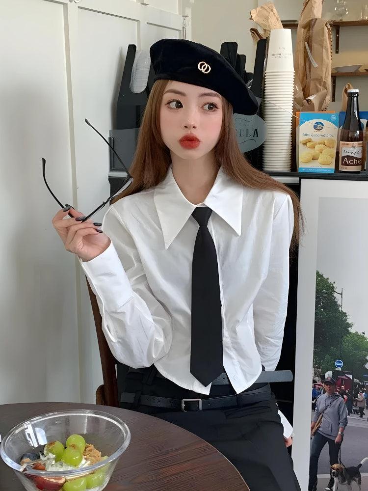 Quick Outfits, Modest Fashion Outfits Ideas Tie Crop Shirt Quick Outfits, Modest Fashion Outfits Ideas Tie Crop Shirt