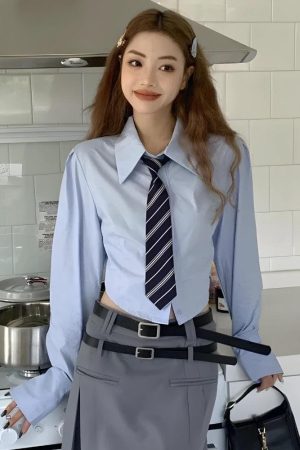 Quick Outfits, Modest Fashion Outfits Ideas Tie Crop Shirt