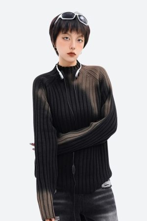 Quick Outfits, Modest Fashion Outfits Ideas Tie Dye Ribbed Sweater