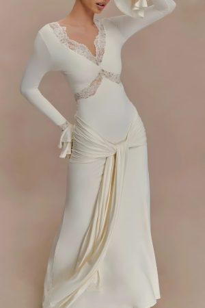 Quick Outfits, Modest Fashion Outfits Ideas Tie Front Draped Maxi Dress