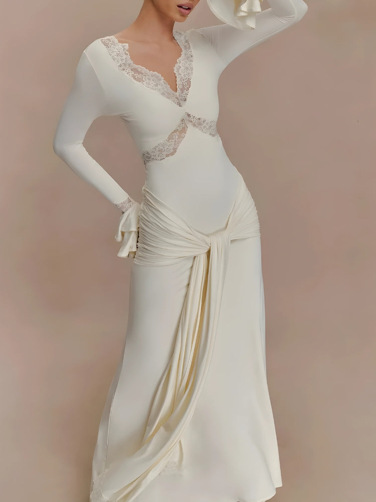 Quick Outfits, Modest Fashion Outfits Ideas Tie Front Draped Maxi Dress Quick Outfits, Modest Fashion Outfits Ideas Tie Front Draped Maxi Dress