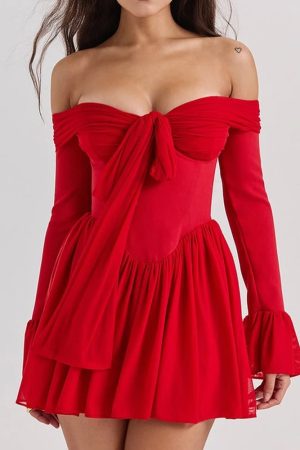 Quick Outfits, Modest Fashion Outfits Ideas Tie Front Strapless Corset Mini Dress