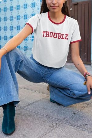 Quick Outfits, Modest Fashion Outfits Ideas Trouble Ringer Tee