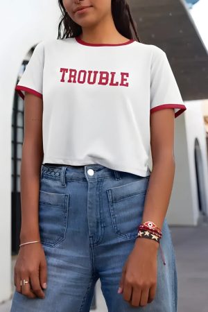 Quick Outfits, Modest Fashion Outfits Ideas Trouble Ringer Tee