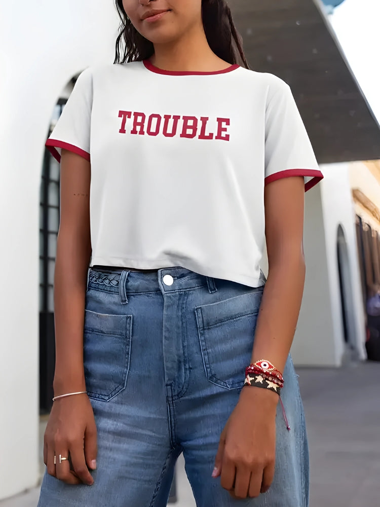 Quick Outfits, Modest Fashion Outfits Ideas Trouble Ringer Tee Quick Outfits, Modest Fashion Outfits Ideas Trouble Ringer Tee