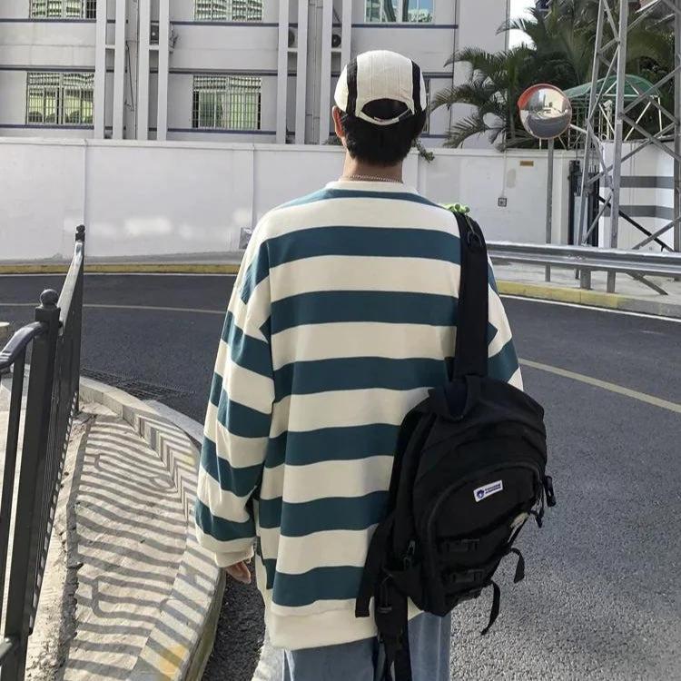 Quick Outfits, Modest Fashion Outfits Ideas Unisex Embroidered Striped Sweatshirt Quick Outfits, Modest Fashion Outfits Ideas Unisex Embroidered Striped Sweatshirt