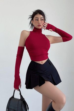 Quick Outfits, Modest Fashion Outfits Ideas V-Shaped College Mini Skirt