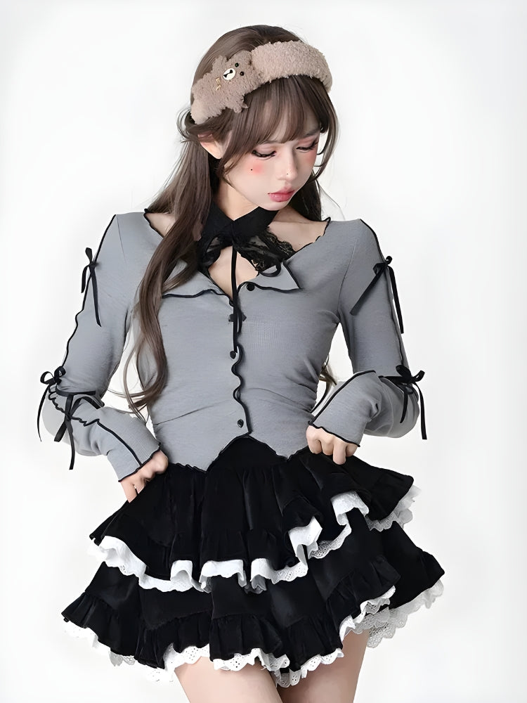 Quick Outfits, Modest Fashion Outfits Ideas Velvet Ruffle Layered Mini Skirt Quick Outfits, Modest Fashion Outfits Ideas Velvet Ruffle Layered Mini Skirt