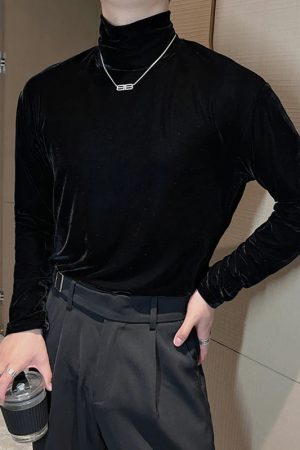 Quick Outfits, Modest Fashion Outfits Ideas Velvet Turtle Neck Top