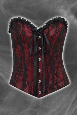 Quick Outfits, Modest Fashion Outfits Ideas Victorian Goth Ribbon Detailed Corset Top