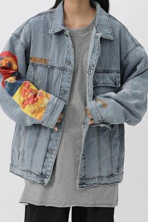 Quick Outfits, Modest Fashion Outfits Ideas Vincent Van Gogh Denim Jacket