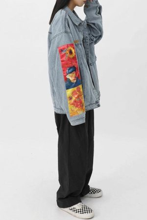 Quick Outfits, Modest Fashion Outfits Ideas Vincent Van Gogh Denim Jacket