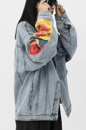 Quick Outfits, Modest Fashion Outfits Ideas Vincent Van Gogh Denim Jacket