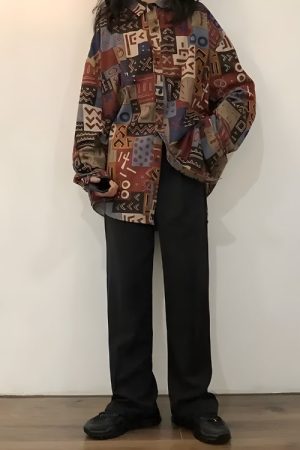 Quick Outfits, Modest Fashion Outfits Ideas Vintage Abstract Designed Shirt