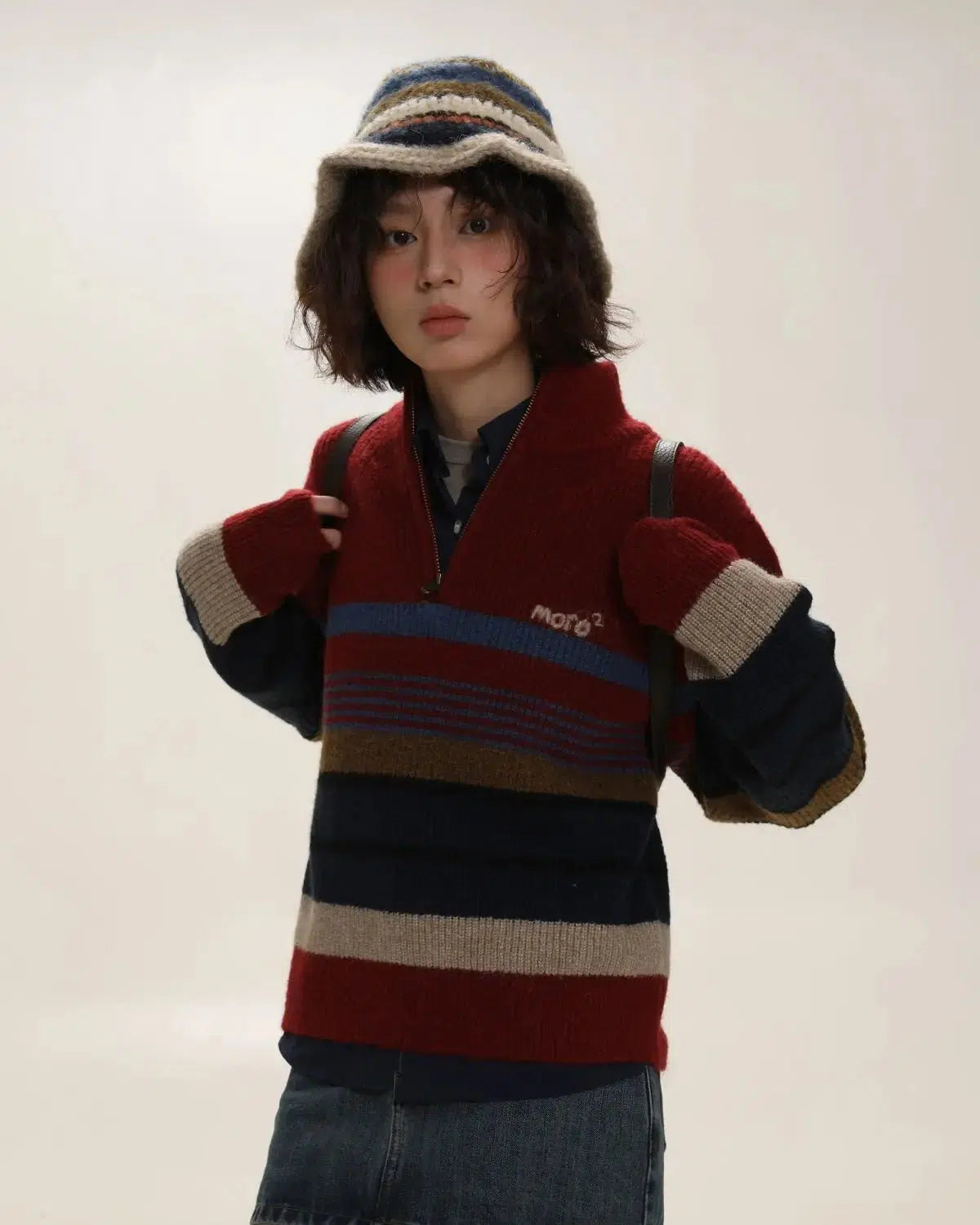 Quick Outfits, Modest Fashion Outfits Ideas Vintage Aesthetic Knitted Zip Sweater Quick Outfits, Modest Fashion Outfits Ideas Vintage Aesthetic Knitted Zip Sweater