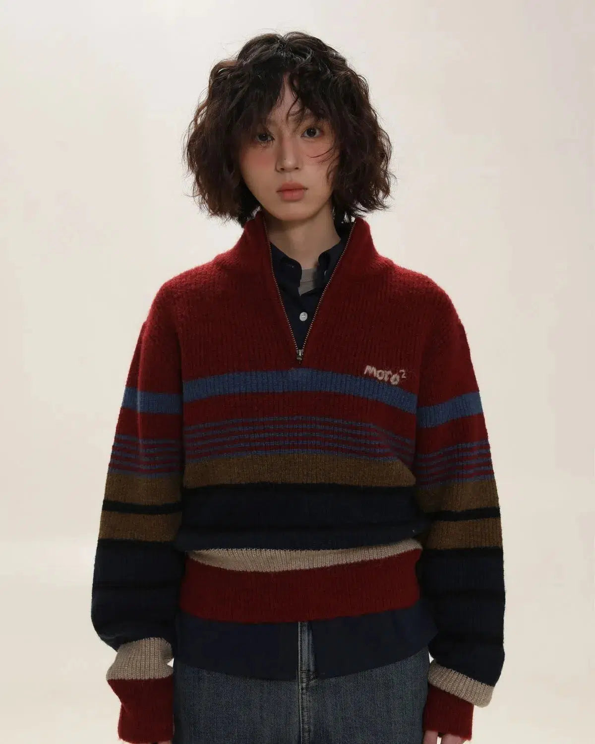 Quick Outfits, Modest Fashion Outfits Ideas Vintage Aesthetic Knitted Zip Sweater Quick Outfits, Modest Fashion Outfits Ideas Vintage Aesthetic Knitted Zip Sweater