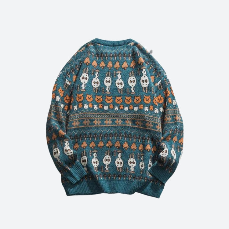 Quick Outfits, Modest Fashion Outfits Ideas Vintage Animal Figures Knitted Sweater Quick Outfits, Modest Fashion Outfits Ideas Vintage Animal Figures Knitted Sweater