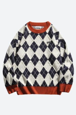 Quick Outfits, Modest Fashion Outfits Ideas Vintage Argyle Knitted Sweater