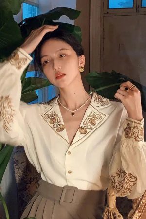 Quick Outfits, Modest Fashion Outfits Ideas Vintage Collar Shirt