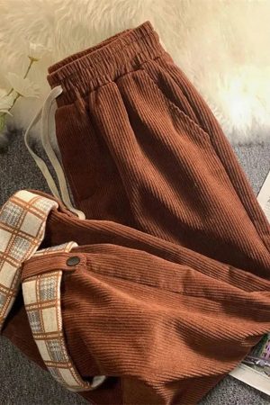 Quick Outfits, Modest Fashion Outfits Ideas Vintage Drawstring Corduroy Pants