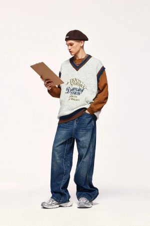 Quick Outfits, Modest Fashion Outfits Ideas Vintage Enjoy Yourself Knitted Sweater Vest