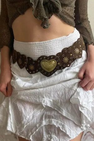 Quick Outfits, Modest Fashion Outfits Ideas Vintage Ethnic Heart Suede Waist Belt