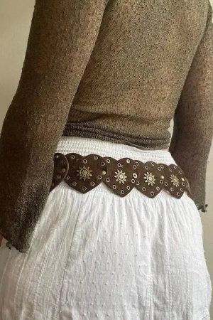 Quick Outfits, Modest Fashion Outfits Ideas Vintage Ethnic Heart Suede Waist Belt