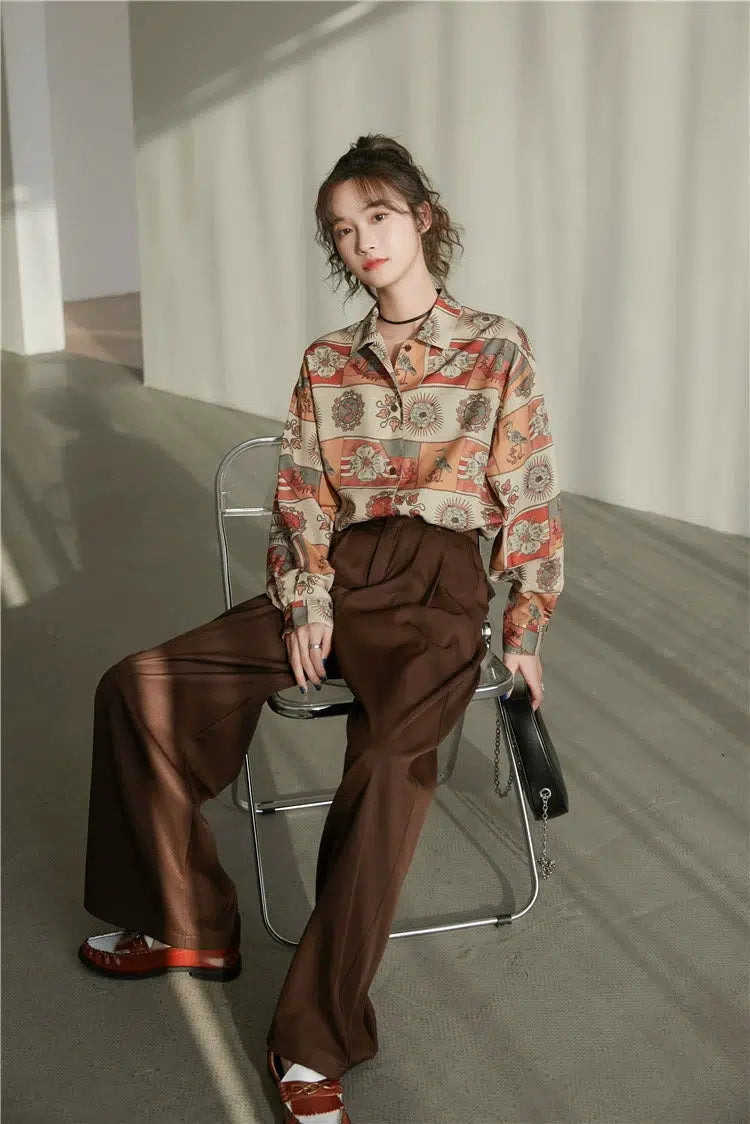 Quick Outfits, Modest Fashion Outfits Ideas Vintage Figured Grandmacore Shirt