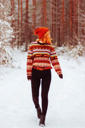 Quick Outfits, Modest Fashion Outfits Ideas Vintage Fox Embroidered Christmas Sweater