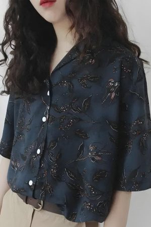 Quick Outfits, Modest Fashion Outfits Ideas Vintage Leaf Designed Shirt