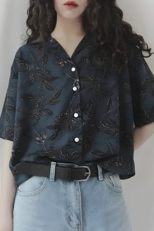 Quick Outfits, Modest Fashion Outfits Ideas Vintage Leaf Designed Shirt