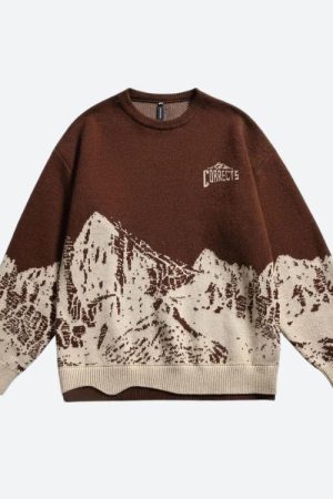 Quick Outfits, Modest Fashion Outfits Ideas Vintage Mountain Knitted Sweater