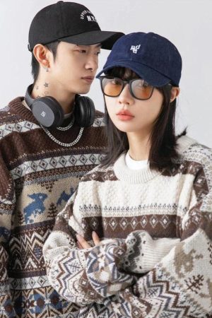 Quick Outfits, Modest Fashion Outfits Ideas Vintage Rabbits Knitted Sweater