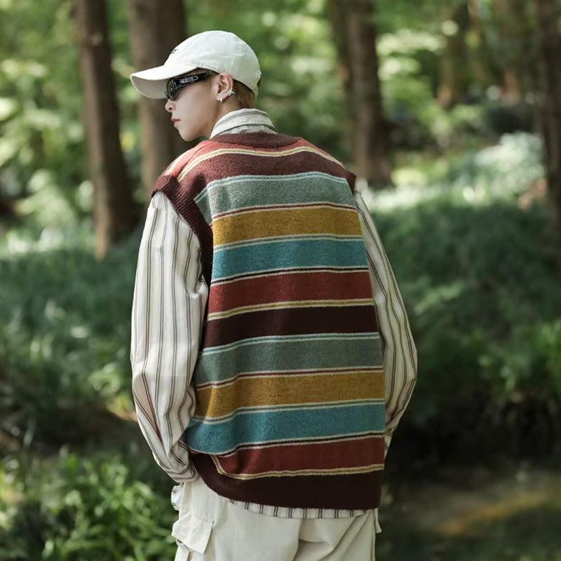 Quick Outfits, Modest Fashion Outfits Ideas Vintage Striped Sweater Vest Quick Outfits, Modest Fashion Outfits Ideas Vintage Striped Sweater Vest