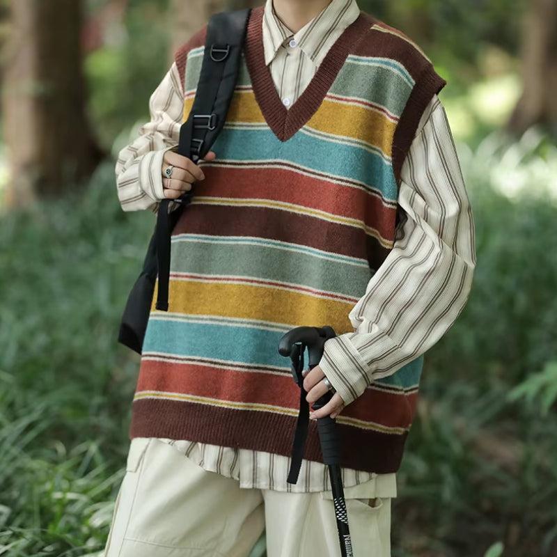 Quick Outfits, Modest Fashion Outfits Ideas Vintage Striped Sweater Vest Quick Outfits, Modest Fashion Outfits Ideas Vintage Striped Sweater Vest